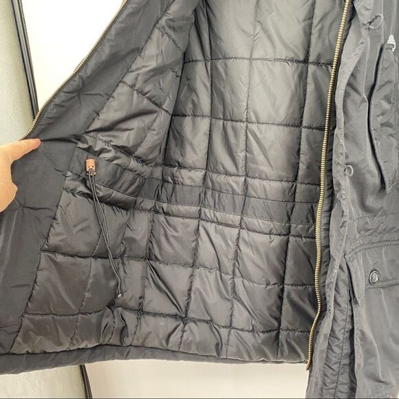 Timberland Fur Trim Quilted Button Pocketed Zip Parka Jacket outerwear urban - Picture 9 of 13